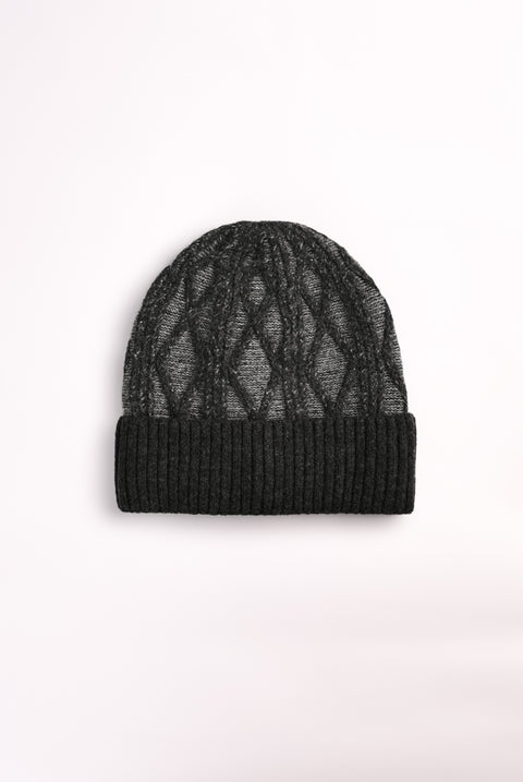 WOOL BEANIE WITH INSIDE FUR