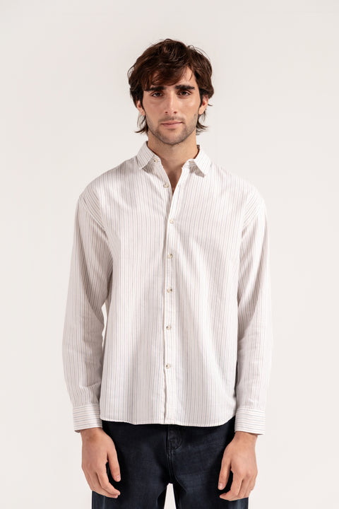 BUTTON OXFORD STRIPE SHIRT