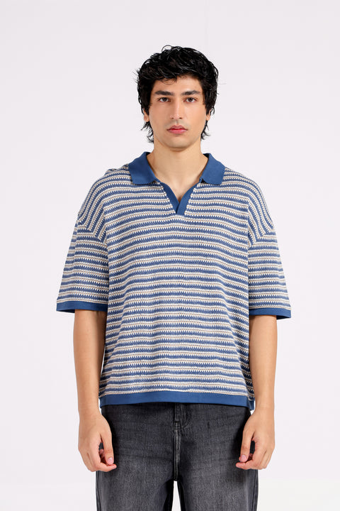 BOXY FIT TEXTURED POLO
