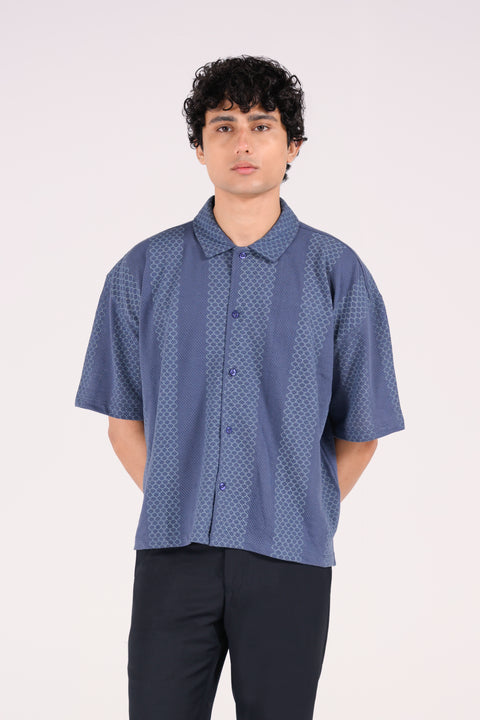 BOXY FIT BUTTON DOWN MESH POLO
