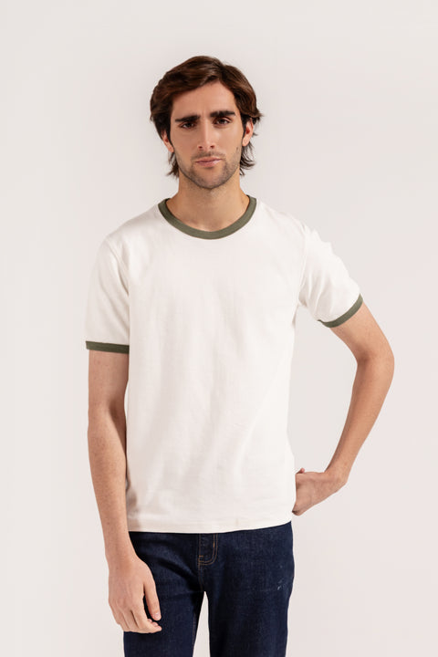 STRETCH TEXTURED RINGER TEE