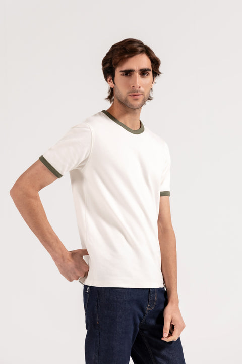 STRETCH TEXTURED RINGER TEE