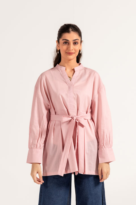 PLEATED PEPLUM TOP