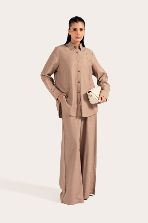 OVERLAP PANELLED BUTTON-DOWN SHIRT