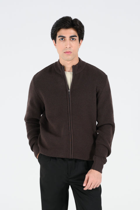 MOCK NECK ZIPPER SWEATER