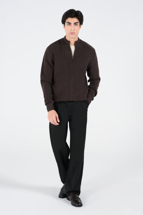 MOCK NECK ZIPPER SWEATER