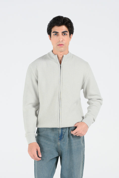 MOCK NECK ZIPPER SWEATER