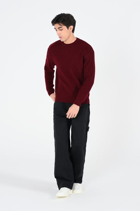 RELAXED FIT CREW NECK SWEATER