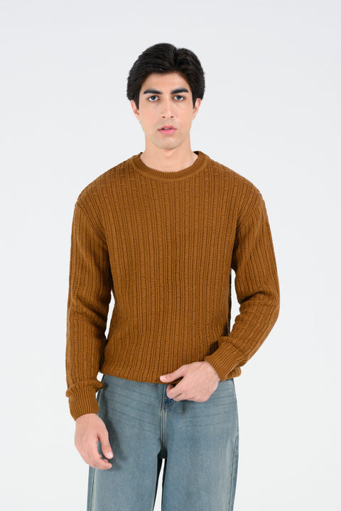 RELAXED FIT CREW NECK SWEATER
