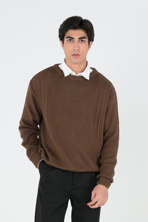 BOXY FIT TEXTURED SWEATER