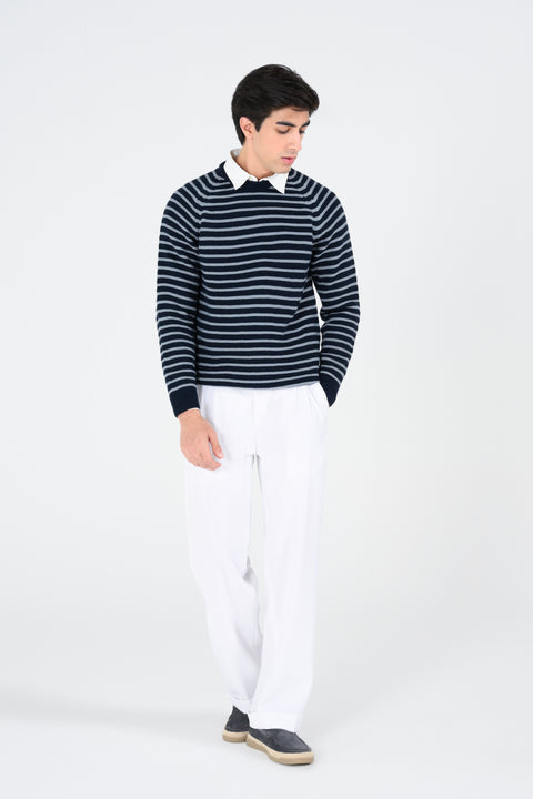 RAGLAN SLEEVE STRIPER SWEATER