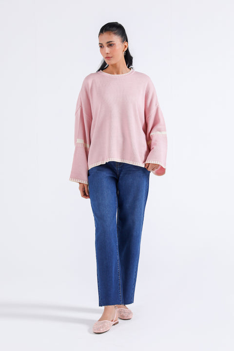 OVERSIZED JUMPER WITH CONTRAST TIPPING
