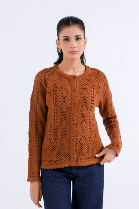 CARDIGAN WITH SCALLOP DETAIL