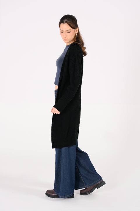 FOLD-OVER COLLAR CARDIGAN