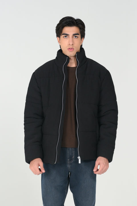 MOCK NECK QUILTED WARM JACKET