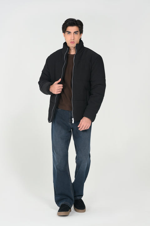 MOCK NECK QUILTED WARM JACKET