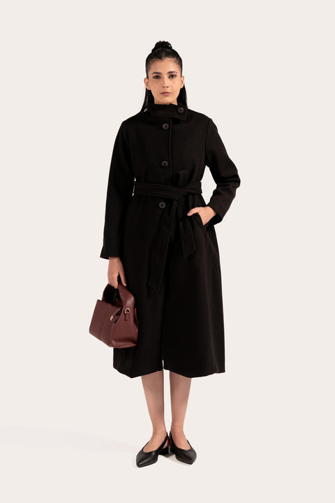 MOCK NECK LONG COAT