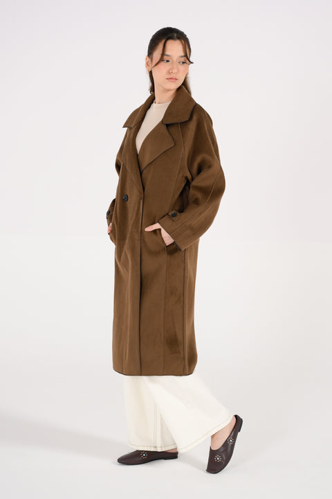 MOCK NECK COAT WITH TIPPING DETAIL