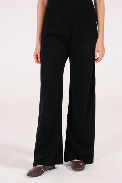 WIDE LEG SWEATER KNIT TROUSERS