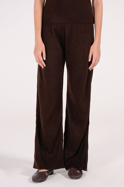 WIDE LEG SWEATER KNIT TROUSERS