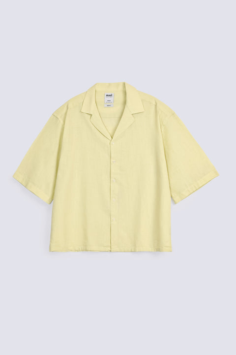 BOXY FIT RESORT COLLAR LINEN SHIRT