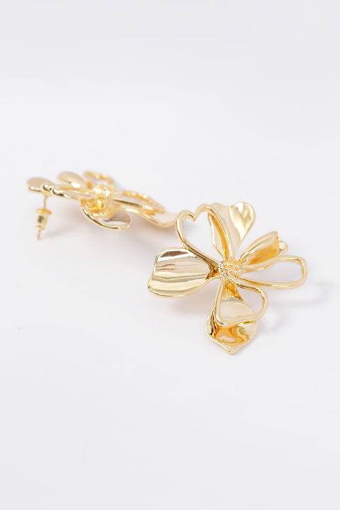 METAL FLOWER EARRINGS