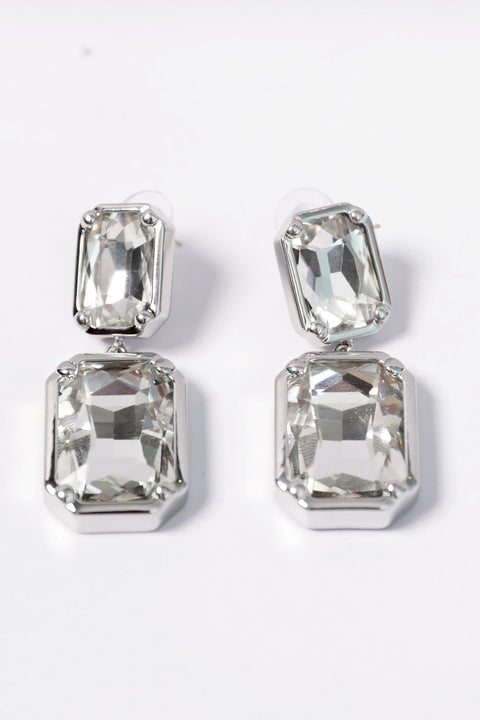 EMERALD CUT DROP EARRINGS