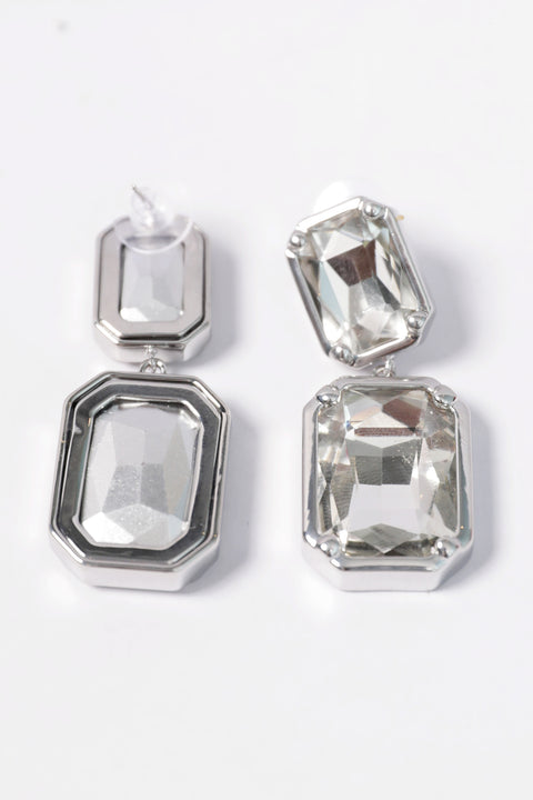 EMERALD CUT DROP EARRINGS