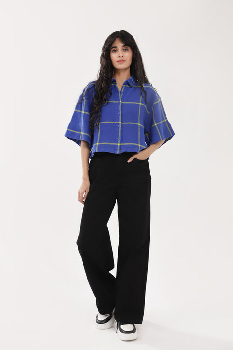 CROPPED BUTTON DOWN TOP