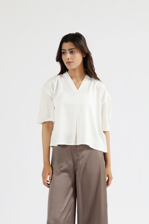 V-NECK TOP WITH SLEEVE DETAIL