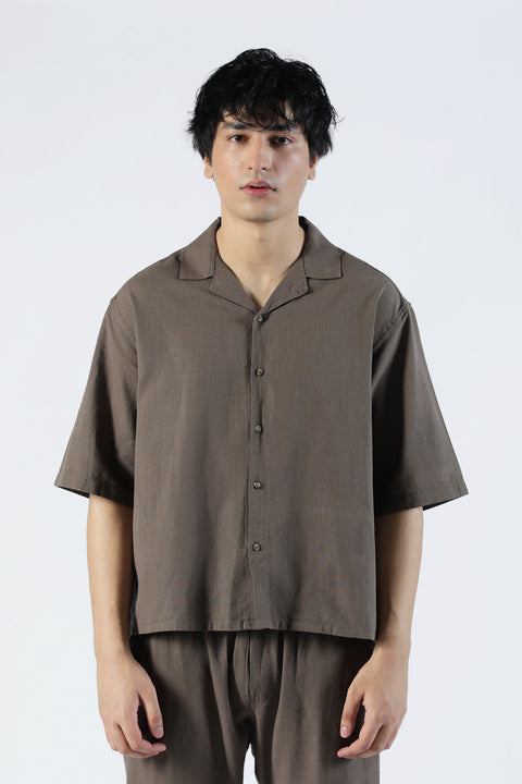BOXY FIT RESORT COLLAR SHIRT