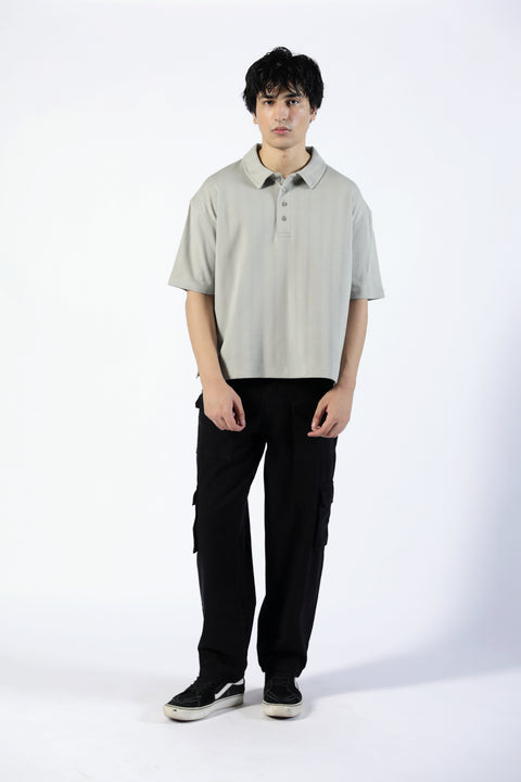 BOXY FIT TEXTUTRED POLO