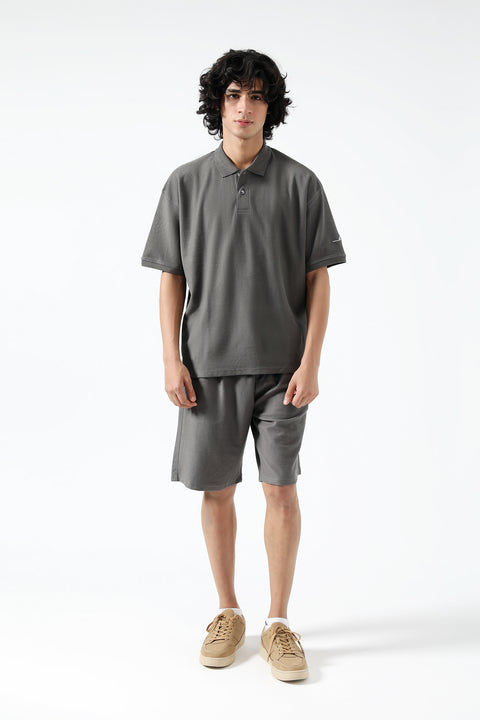 BAGGY FIT TEXTURED POLO