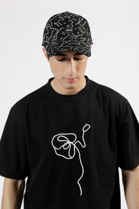DROP SHOULDER EMBROIDERED TEE