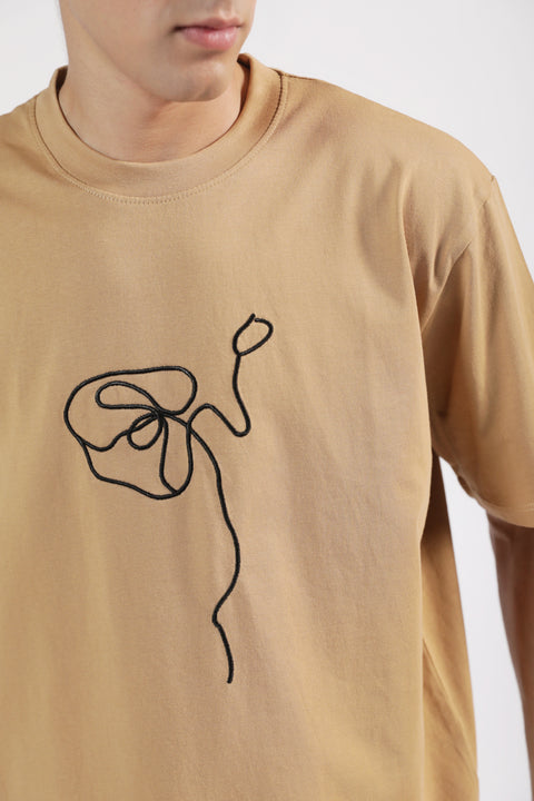 DROP SHOULDER EMBROIDERED TEE