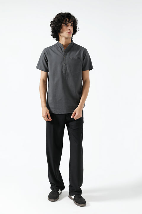 MANDARIN COLLAR SHIRT