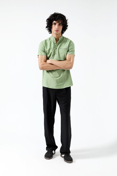 MANDARIN COLLAR SHIRT