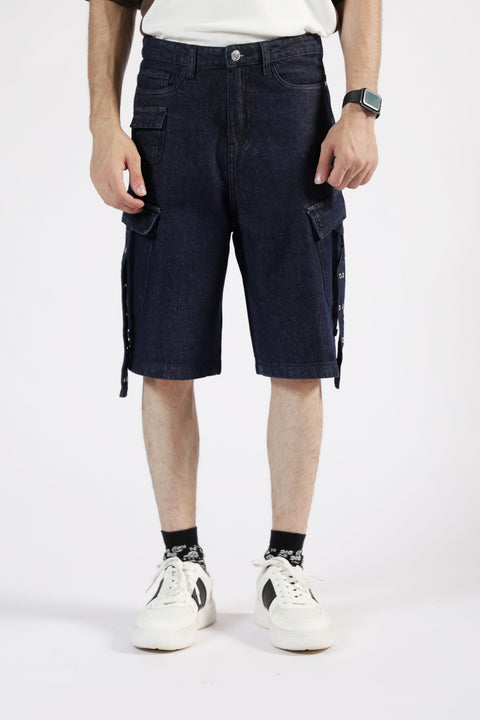 BAGGY FIT CARGO DENIM SHORT