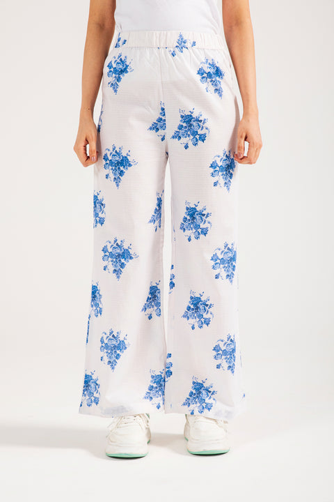 PRINTED WIDE LEG TROUSER