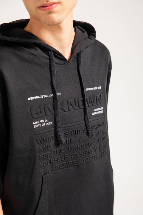 BOXY FIT EMBOSSED GRAPHIC HOODIE TEE