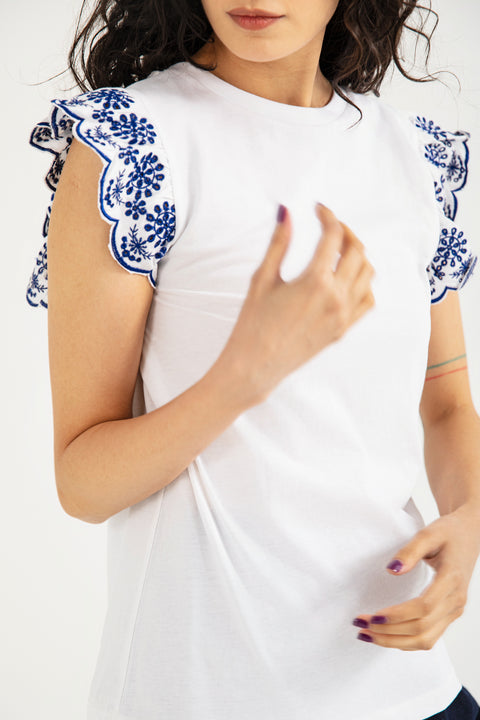 TEE WITH SCHIFFLI DETAIL