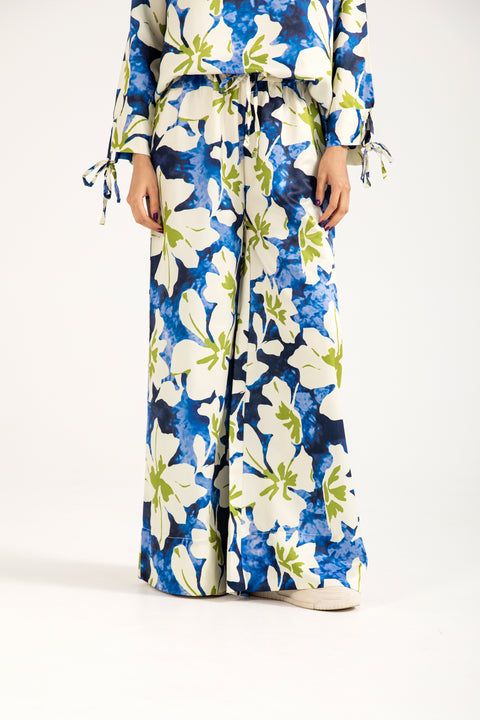 PRINTED WIDE LEG TROUSER