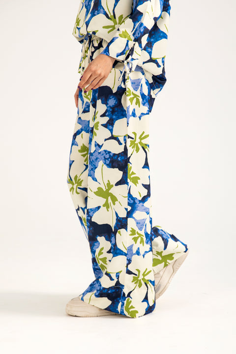 PRINTED WIDE LEG TROUSER