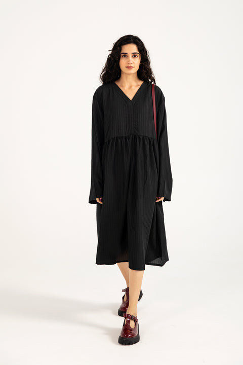 TEXTURED LONG DRESS