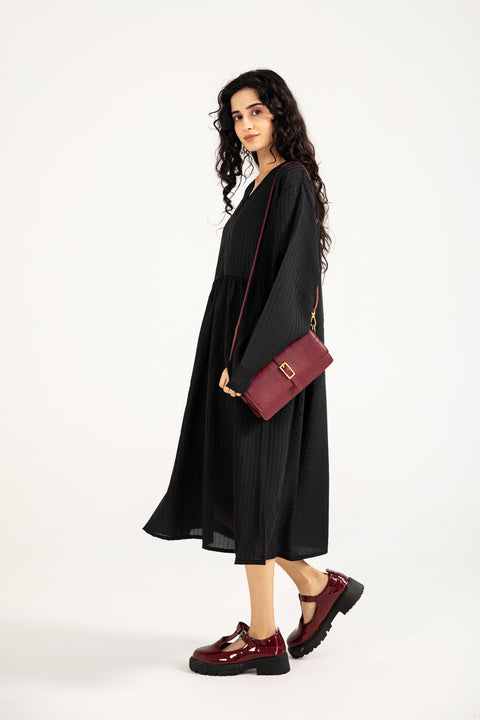 TEXTURED LONG DRESS
