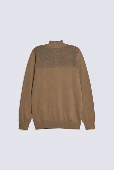 FULL SLEEVE ZIP PLACKET KNITTED POLO