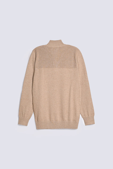 FULL SLEEVE ZIP PLACKET KNITTED POLO