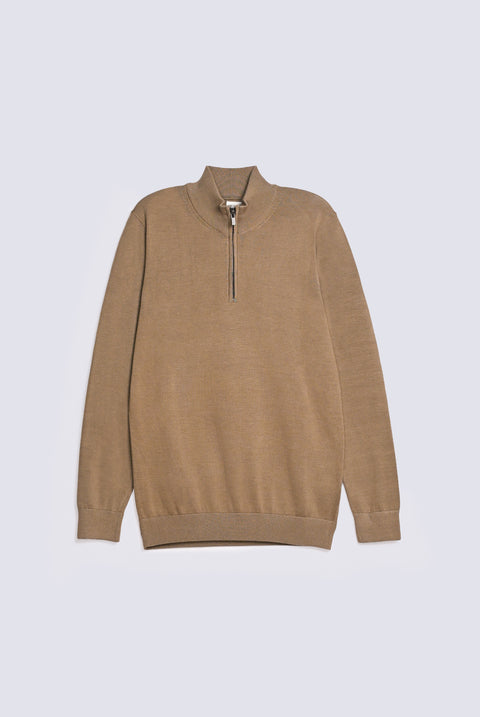 FULL SLEEVE ZIP PLACKET KNITTED POLO
