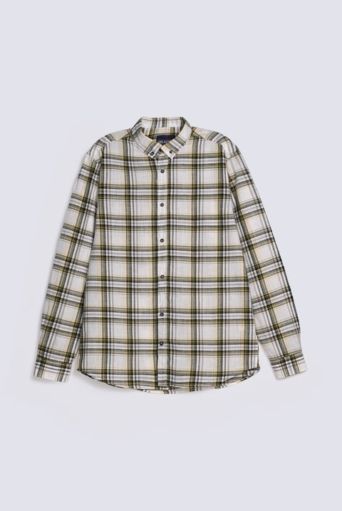 BUTTON DOWN LINEN CHECK SHIRT