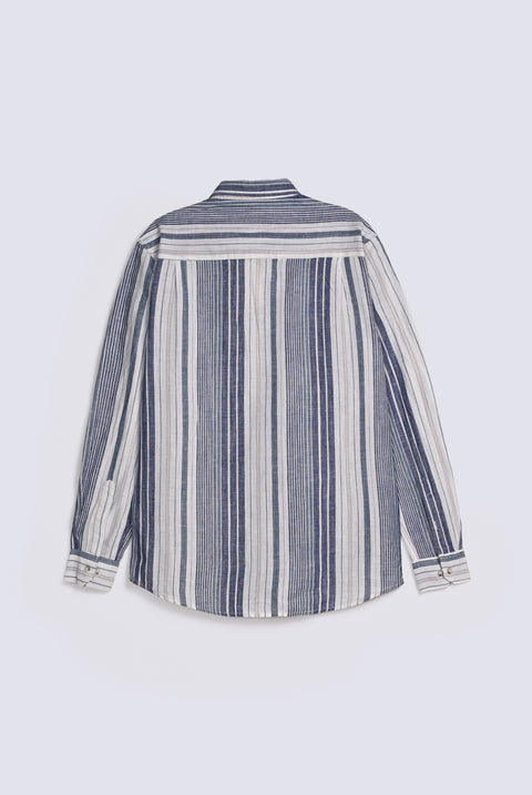 BUTTON DOWN LINEN STRIPED SHIRT